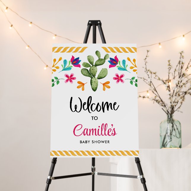 Fiesta Mexican Theme Welcome Sign Foam Board (In Situ (Stand))