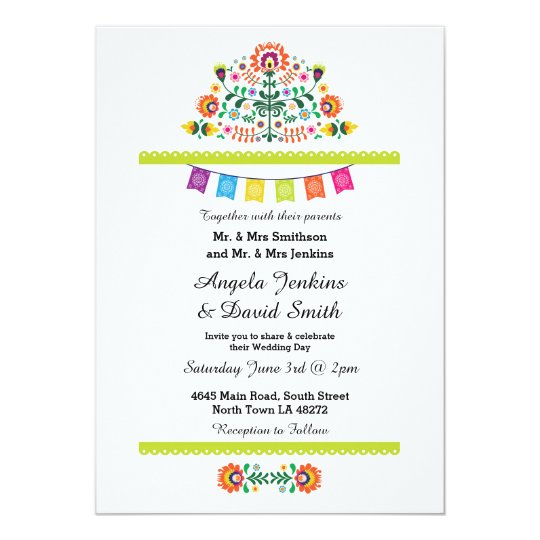 fiesta mexican wedding party colorful invitation zazzle com