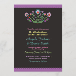 Fiesta Mexican Wedding Party Colorful Invitation