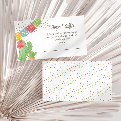 Fiesta Mexicana Cactus Baby Shower Diaper Raffle Enclosure Card