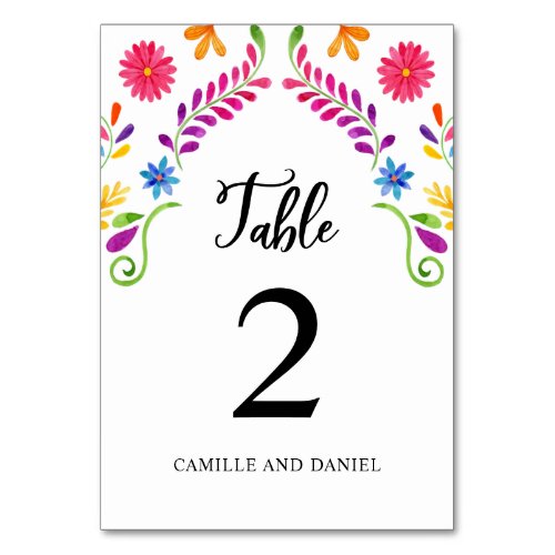 Fiesta Mexico Theme Wedding Table Number