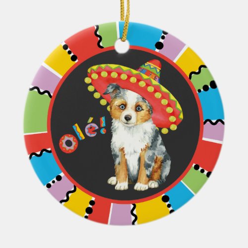 Fiesta Miniature American Shepherd Ceramic Ornament