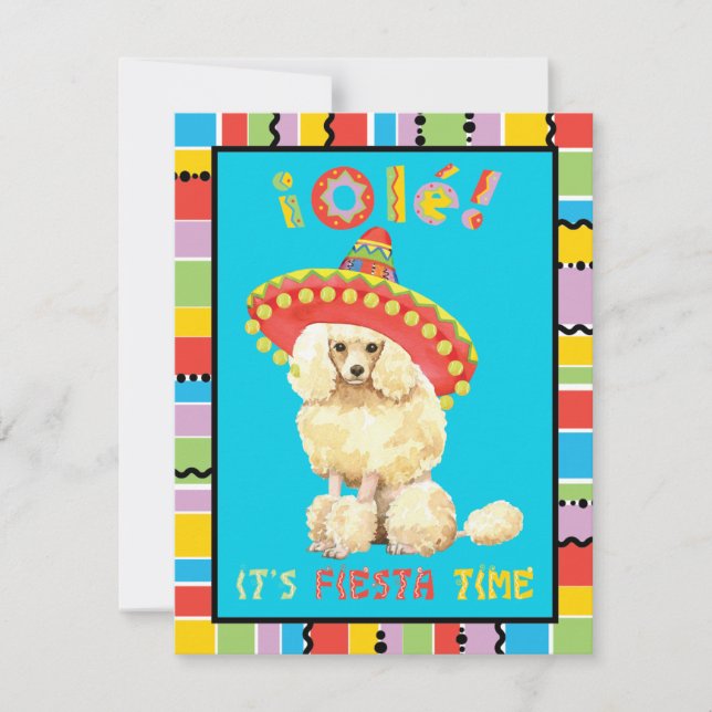 Fiesta Miniature Poodle Invitation (Front)