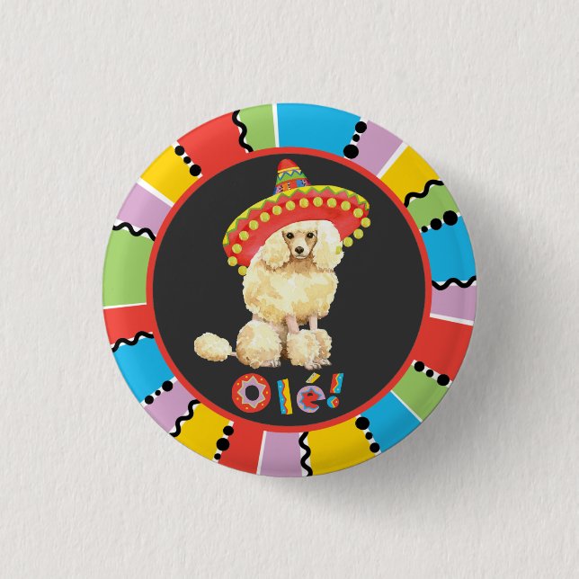 Fiesta Miniature Poodle Pinback Button (Front)