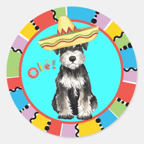 Fiesta Miniature Schnauzer Classic Round Sticker