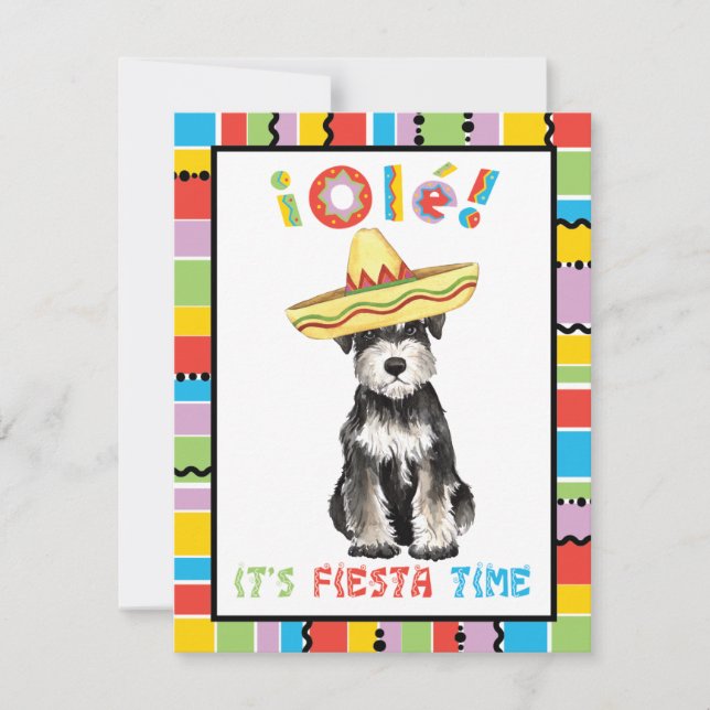 Fiesta Miniature Schnauzer Invitation (Front)