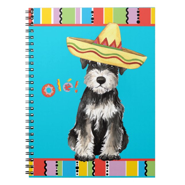 Fiesta Miniature Schnauzer Notebook (Front)