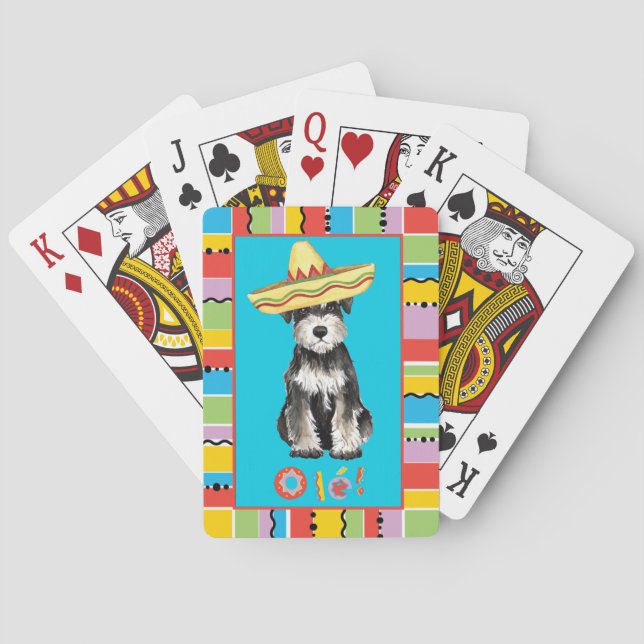 Fiesta Miniature Schnauzer Poker Cards (Back)
