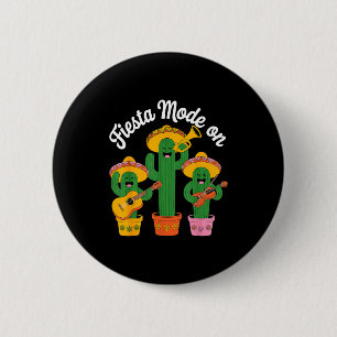 Fiesta mode cactus band cinco de mayo funny mexica button