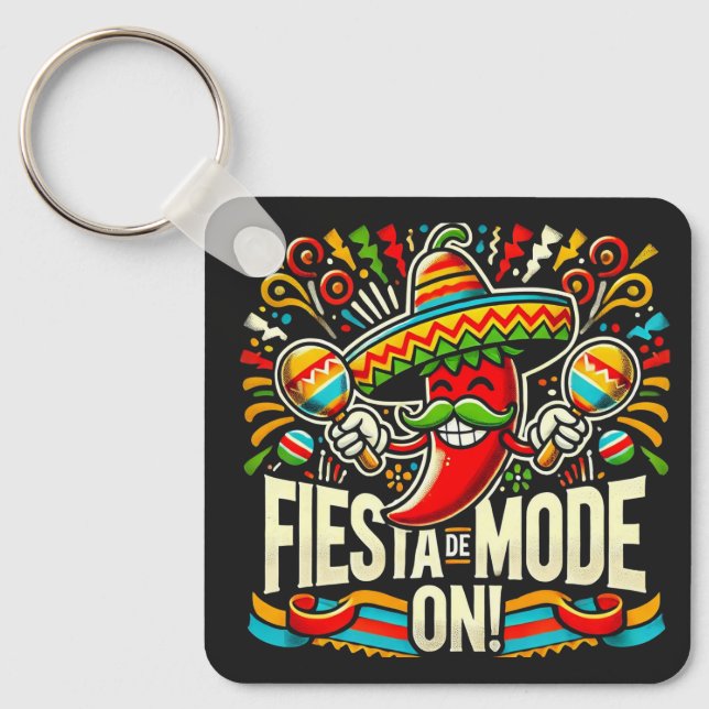 fiesta mode on! keychain (Front)