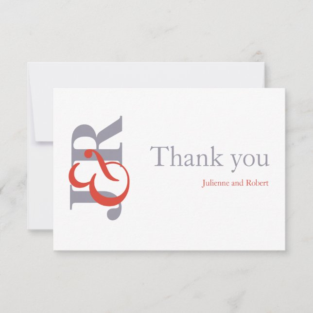 Fiesta | Modern Monogram Wedding Thank You (Front)