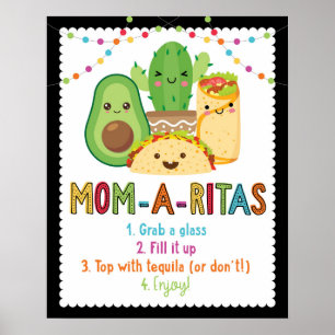 Fiesta Mom-A-Ritas Sign Poster