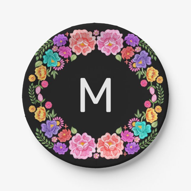 Fiesta Monogram Paper Plates (Front)