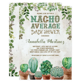 Fiesta Nacho Average Baby Shower Cactus Invite