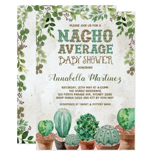 nacho average baby shower invitations