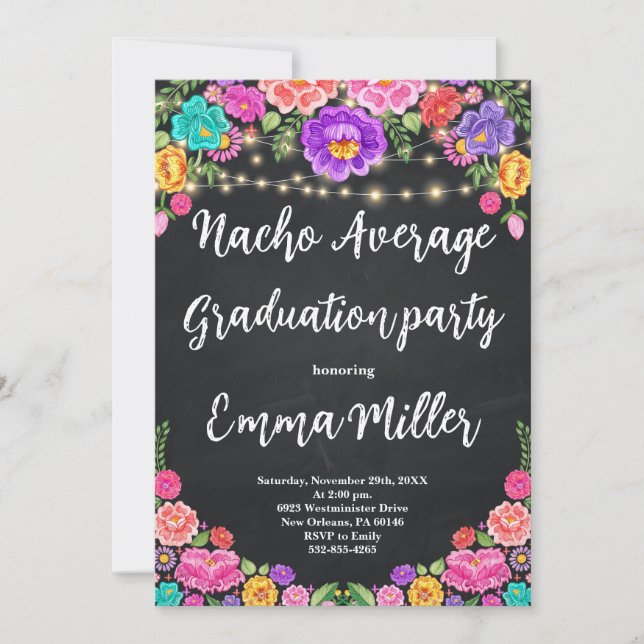 Fiesta Nacho Average Graduation Party Invitation (Front)