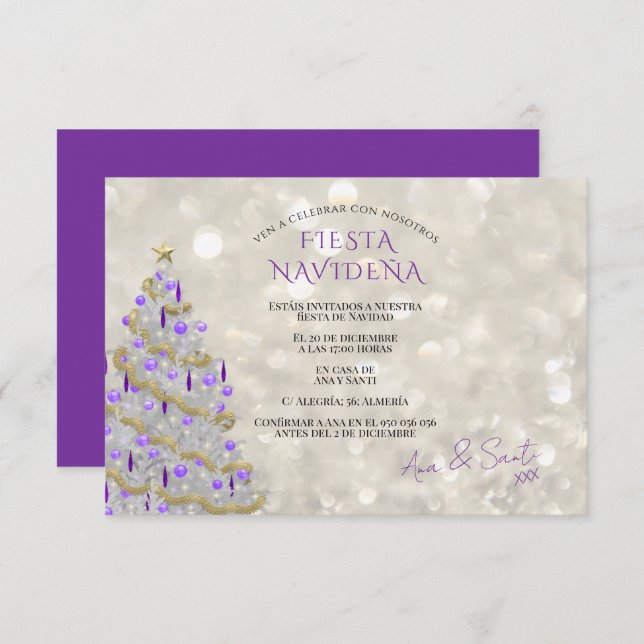 Fiesta Navideña Sofisticada Invitation (Front/Back)