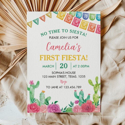 Fiesta No Time To Siesta 1st Birthday Invitation