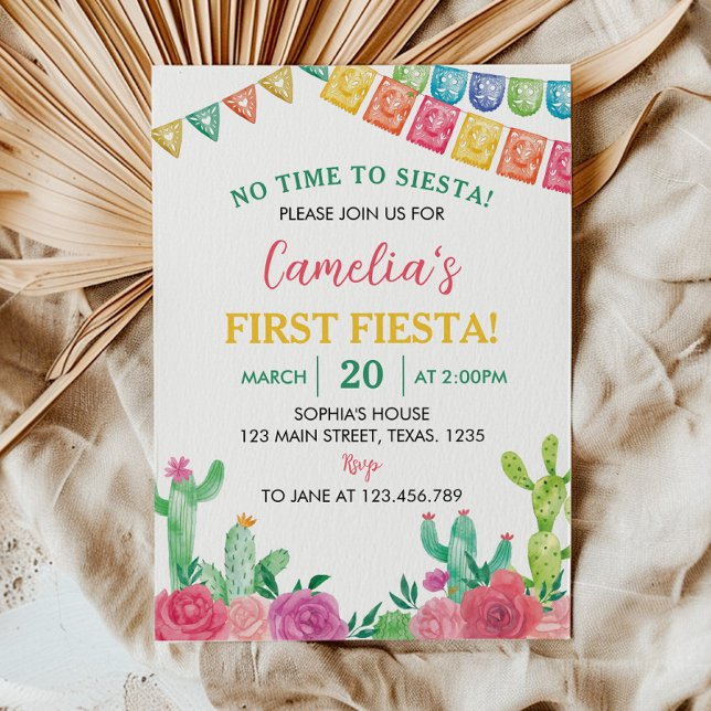 Fiesta No Time To Siesta 1st Birthday Invitation (Creator Uploaded)