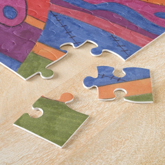 Fiesta, Original Abstract Jigsaw Puzzle (Side)