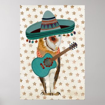 Fiesta Owl Poster by Greyszoo at Zazzle