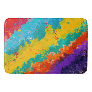 Fiesta Paint Color Splash Colorful Splashes Bath Mat