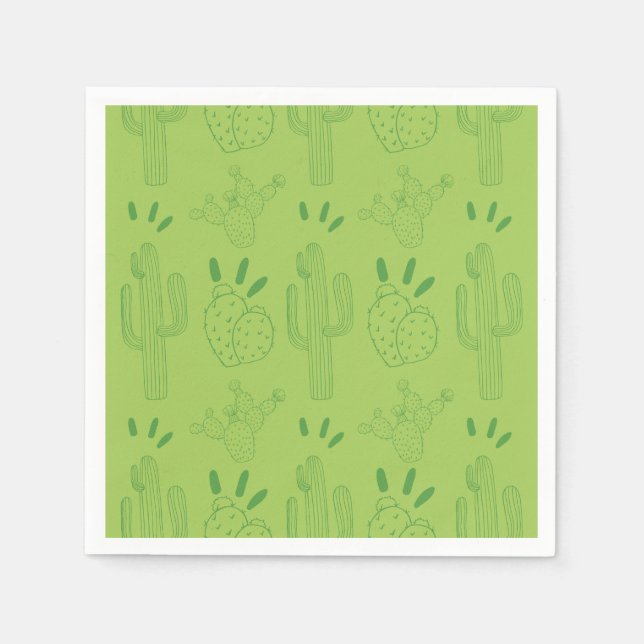 Fiesta Paper Napkin Mexican Cactus Floral (Front)