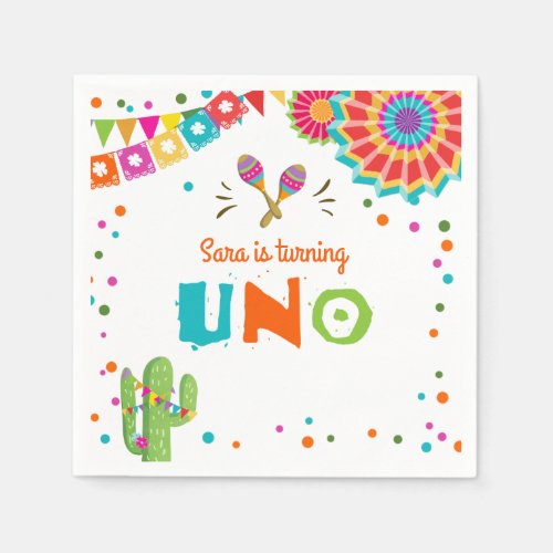 Fiesta Paper Napkins Mexican Uno First Birthday