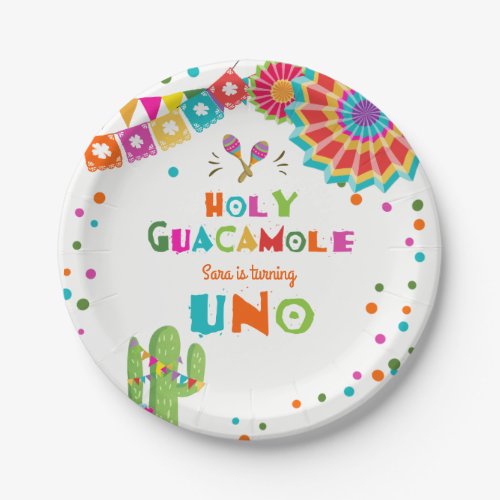 Fiesta Paper Plates Cactus Mexican Holy Guacamole