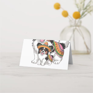 Fiesta Papillon Dog Wearing Sombrero and Sarape Appointment Card