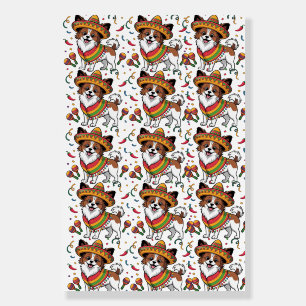 Fiesta Papillon Dog Wearing Sombrero and Sarape Foam Board