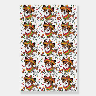 Fiesta Papillon Dog Wearing Sombrero and Sarape Foam Board