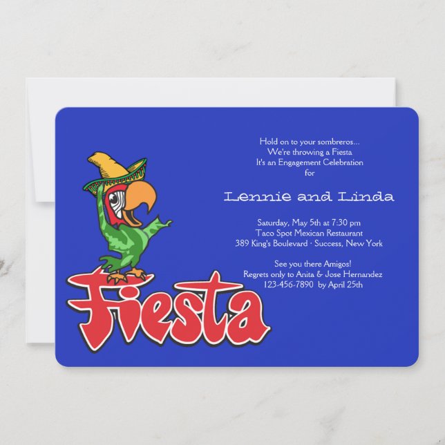 Fiesta Parrot Invitation (Front)
