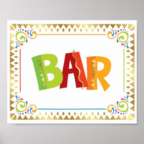 Fiesta Party BAR Sign Print