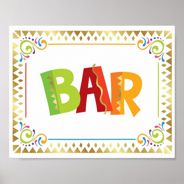 Fiesta Party BAR Sign Print (Front)