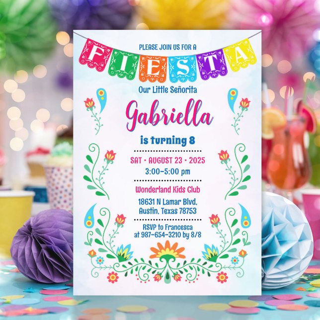 Fiesta party birthday invitation (Fiesta invitation for birthday party)
