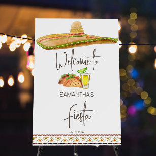 Mexican Fiesta Birthday Welcome Sign Editable Template, Cactus Hat Mex –  Puff Paper Co