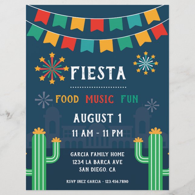 Fiesta Party Celebration Flyer (Front)