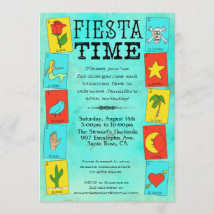 Fiesta Party Invitation Lotteria Cards