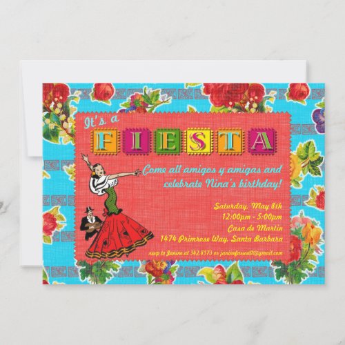 Fiesta Party Invitation - Mexican Dancer