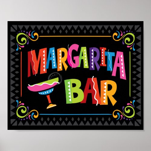 Fiesta Party MARGARITA BAR Sign Print