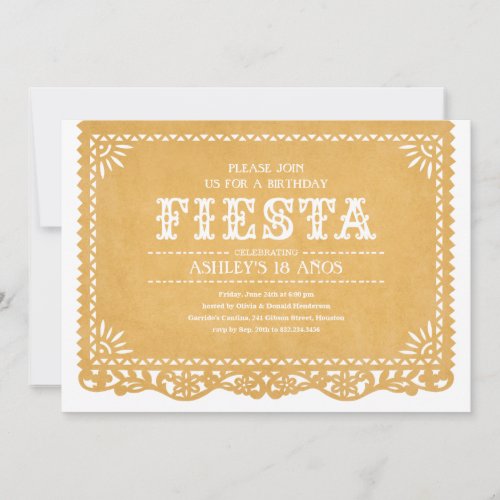 Fiesta Party Papel Picado Invitations