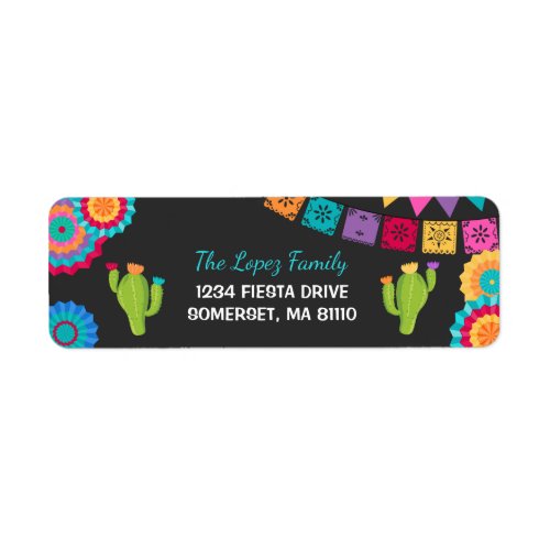 Fiesta Party Return Address Labels Mexican Fiesta