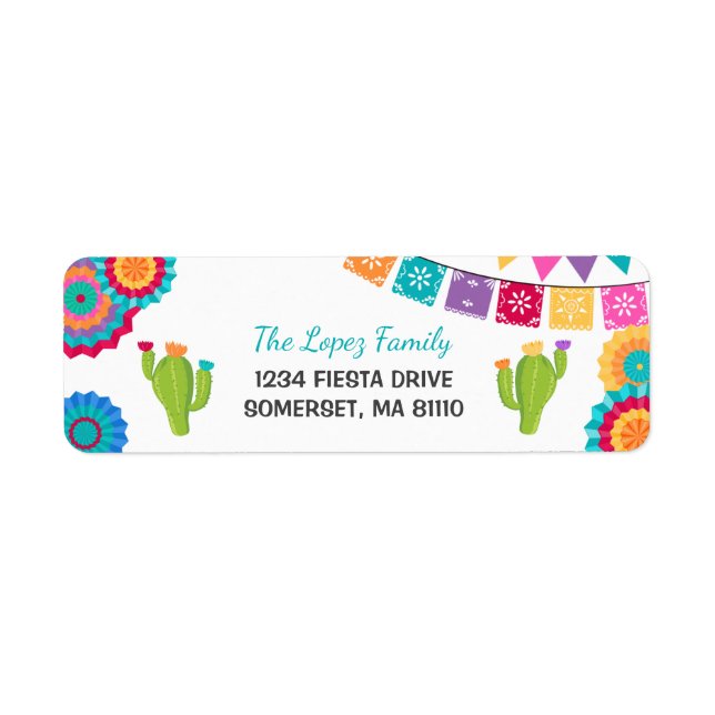 Fiesta Party Return Address Labels Mexican Fiesta (Front)