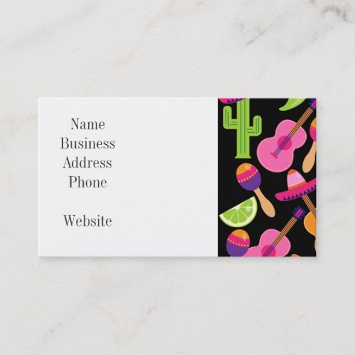 Fiesta Party Sombrero Cactus Limes Peppers Maracas Business Card Templates