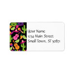Fiesta Party Sombrero Cactus Limes Peppers Maracas Label at Zazzle