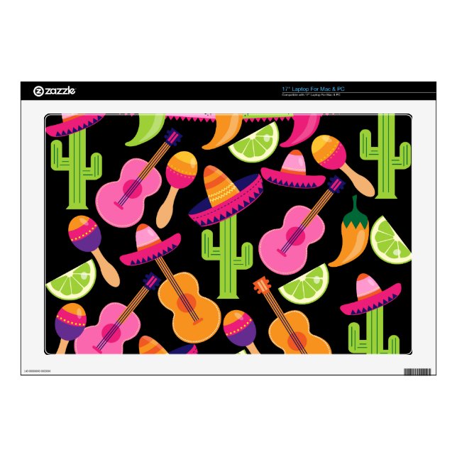 Fiesta Party Sombrero Cactus Limes Peppers Maracas Laptop Skin (Product)