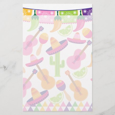Fiesta Party Sombrero Cactus Limes Peppers Maracas Stationery