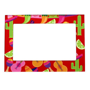 Fiesta Party Sombrero Limes Guitar Maraca Saguaro Magnetic Frame