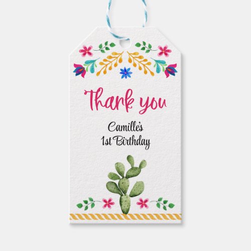 Fiesta Party Thank you Favor Gift Tag